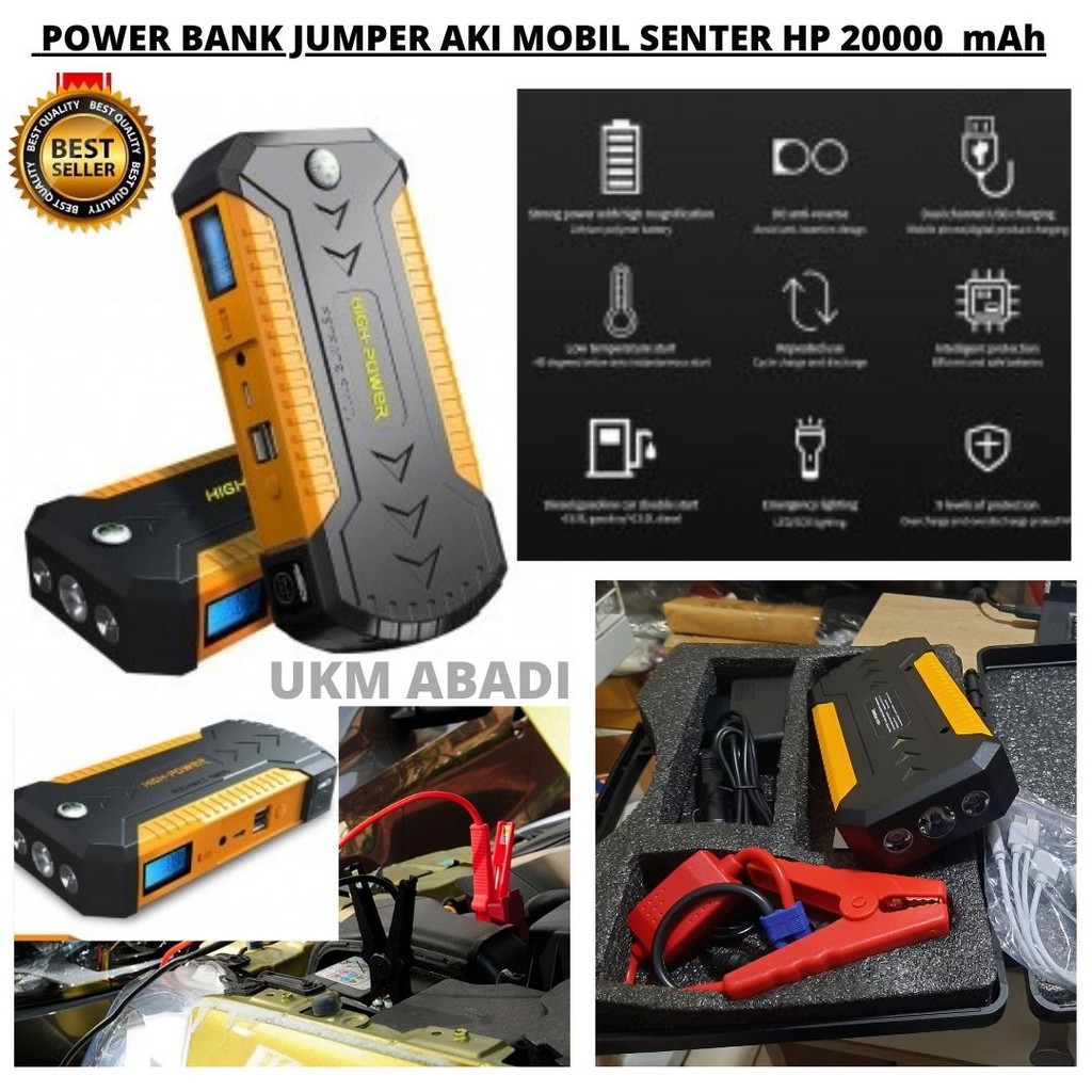 Power Bank Jumper Aki Mobil Senter USB Charger HP 20000mAh 111131