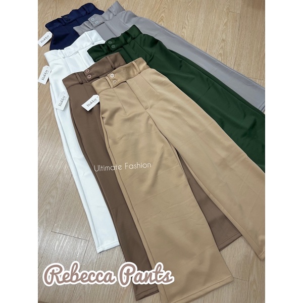 Rebecca Basic Cullote Pants - Celana Kulot Wanita Scuba Import Premium - Celana Panjang High Quality Korea Kekinian Terbaru  Rakku 872