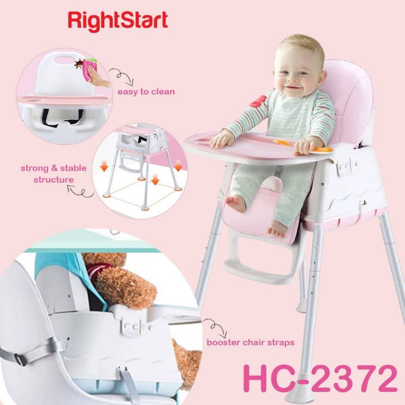 Kursi Makan Anak Bayi Right Start 4 in 1 High Chair Baby Booster HC 2372 / Deluxe 2375 / Lets Go 2379 / Candy Series 2380 / Trike 2385 / Lets Travel 2386