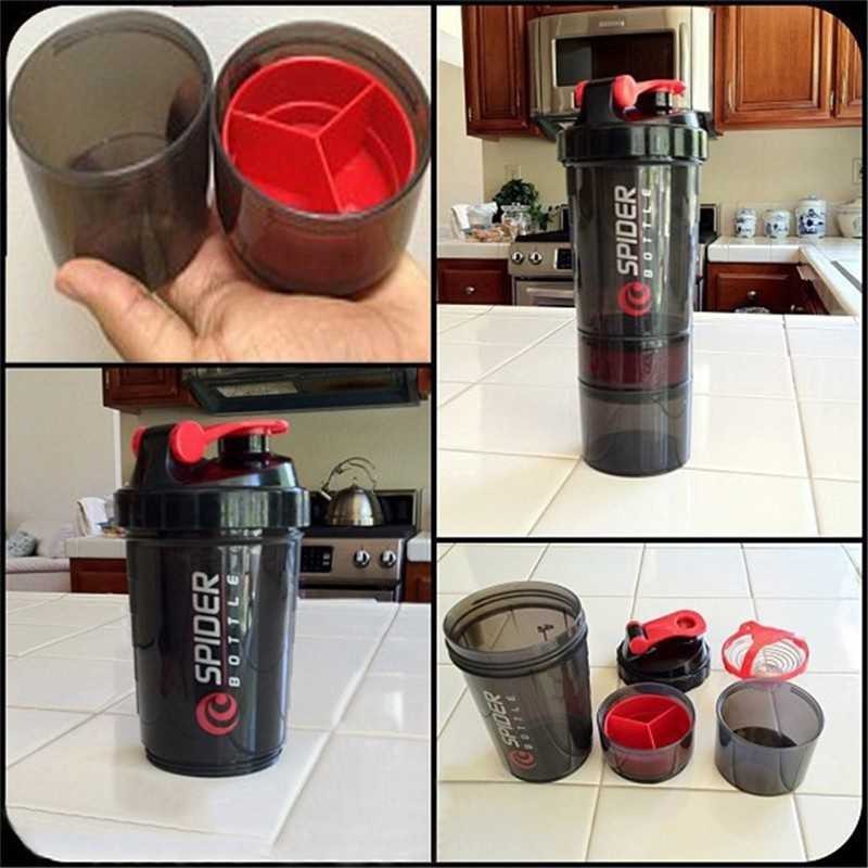 Terlariss !! Spider Botol Minum Whey Protein GYM Shaker 3 Part 500ml