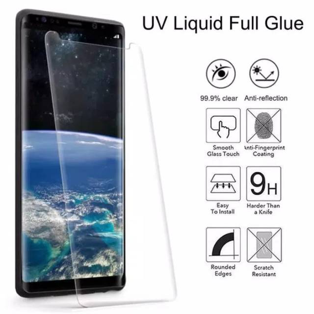 UV Glass Samsung S9 5.8&quot; Tempered Glass 3D Curve Samsung G960 UltraViolet Glass FULL GLUE