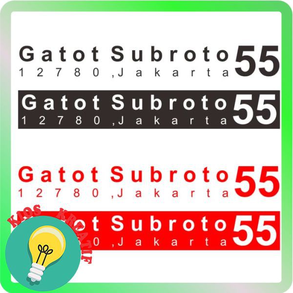 

New Wall Sticker Nomor Rumah Panjang Jalan Kode Pos Cutting Sticker Custom - Hitam