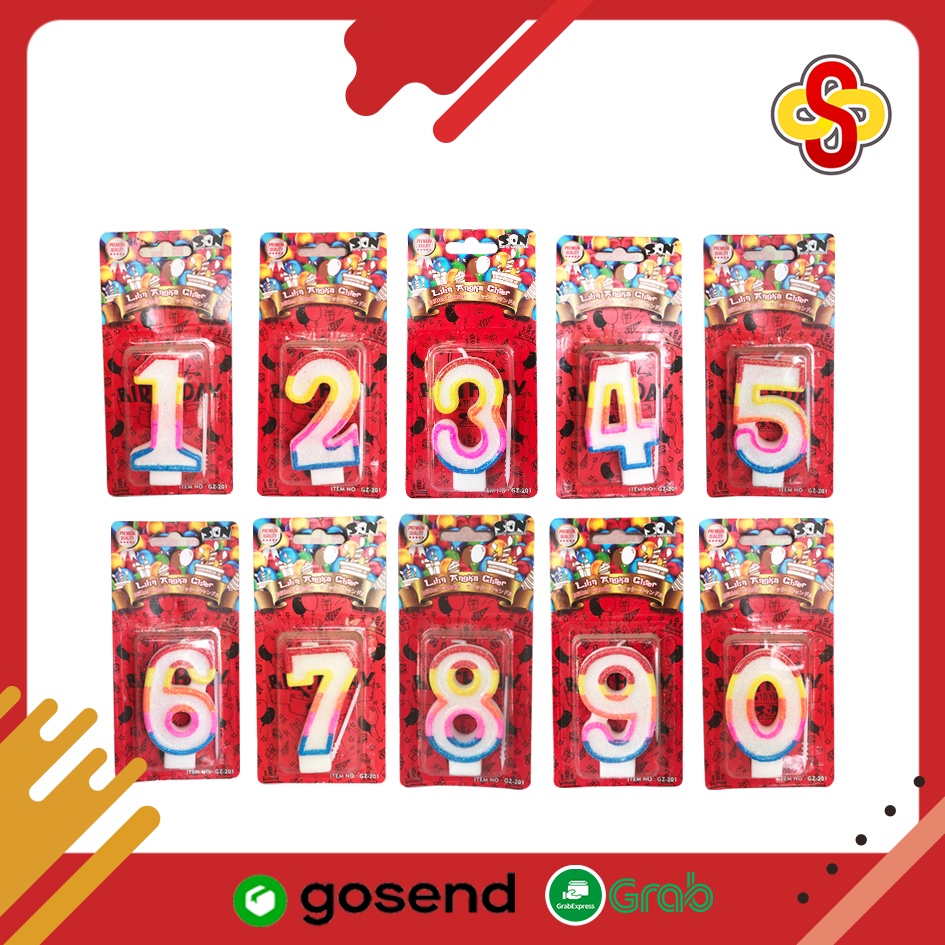 Lilin Ulang Tahun Angka Glitter SON GZ-201