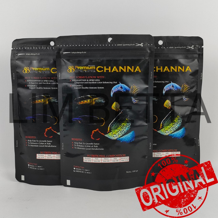 PREMIUM 88 CHANNA 100 GRAM 2MM - PELET IKAN CHANNA