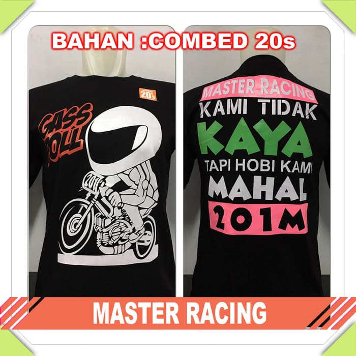 kaos distro drag racing MASTER RACING - Hitam, L