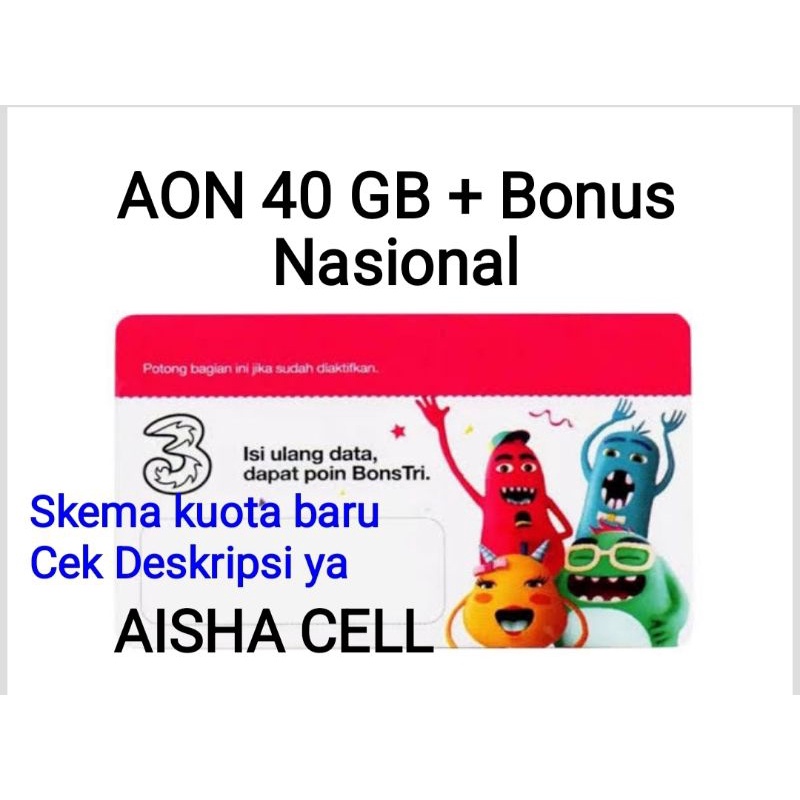 Voucher 3 Tri Three AON 40 GB NEW Jawa Timur