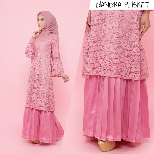 GAUN DIANDRA PLISKET / GAUN KONDANGAN / GAMIS KONDANGAN