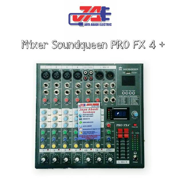 Mixer SoundQueen PRO FX 4 PLUS (4 CH Ultra Slim Mixer)
