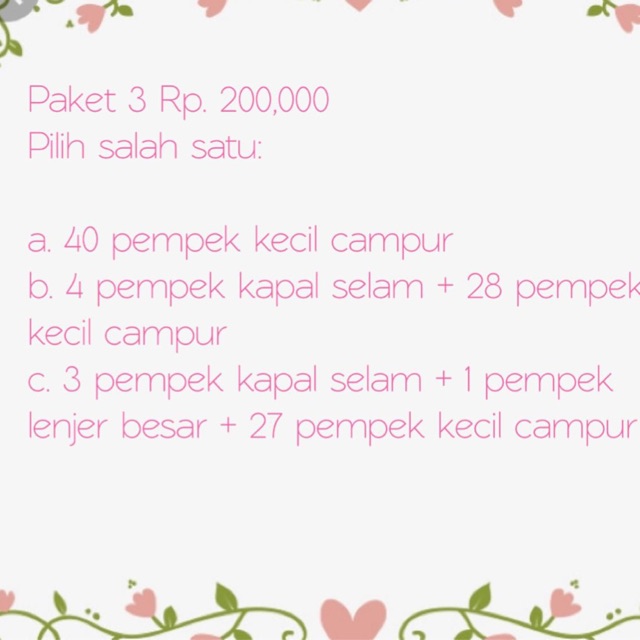 

Paket 3, pilih salah satu: a/b/c