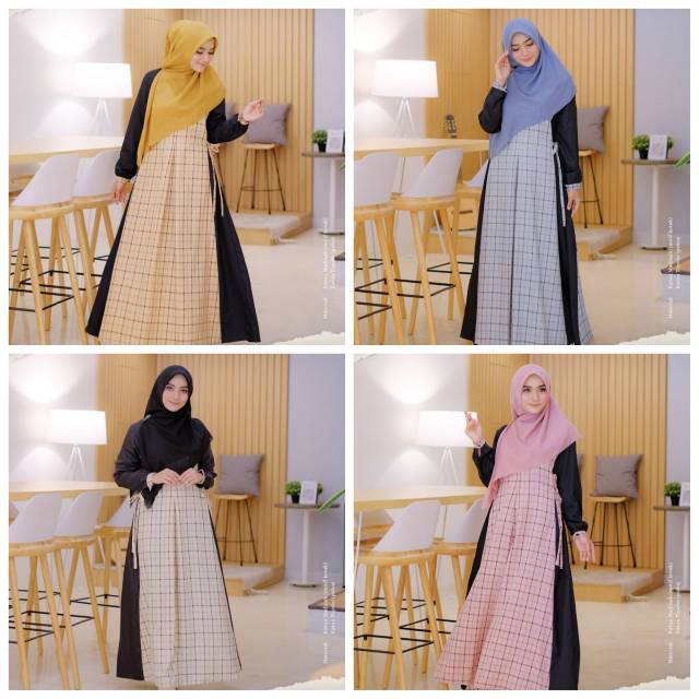 YASMEERA HAYYA GAMIS DRESS KOTAK BUSUI PESTA DAILY CASUAL TOYOBO KATUN MADINA ADEM