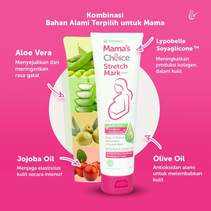 MAMA'S CHOICE Stretch Mark Cream mamas choice (Solusi Perut Gatal dan stretch mark) Halal &amp; BPOM