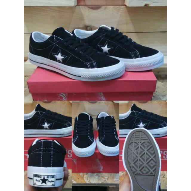 Sepatu Converse One Star ox Black White Original Premium BNIB Made In Vietnam