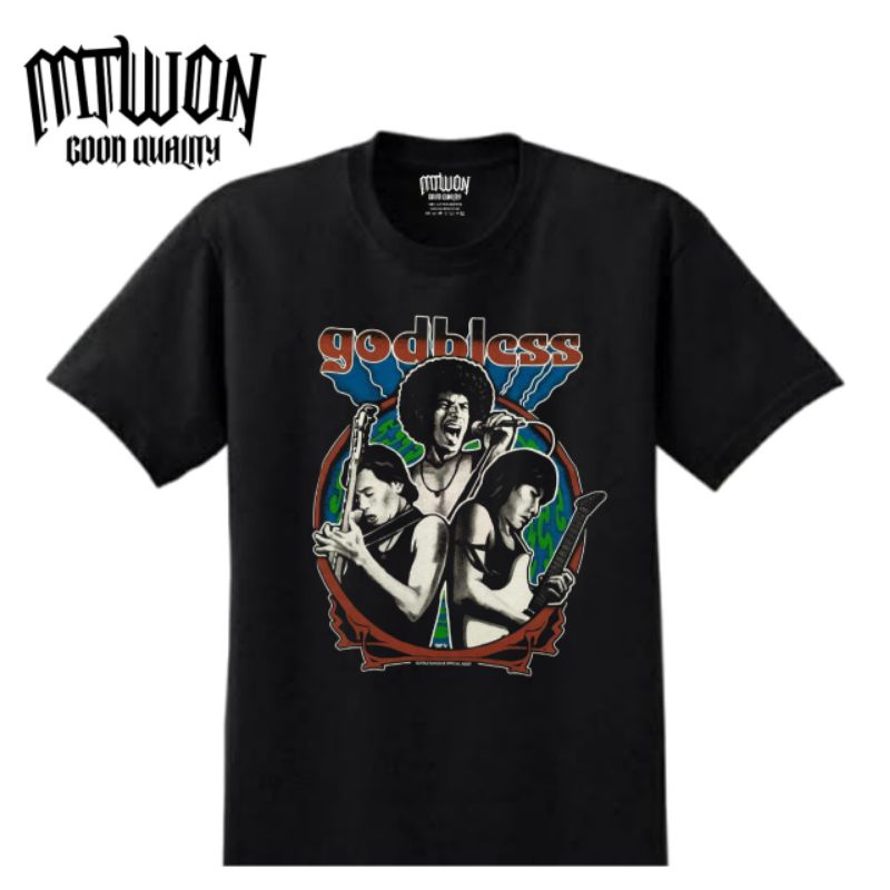 Kaos GODBLESS baju band hitam/black pria wanita dewasa remaja anak tshirt tee man women oversize obl