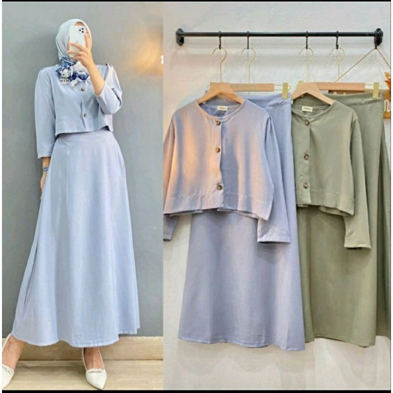 TERBARU!! SET ROK ANDINI 2IN1 /SETELAN ROK WANITA KEKINIAN