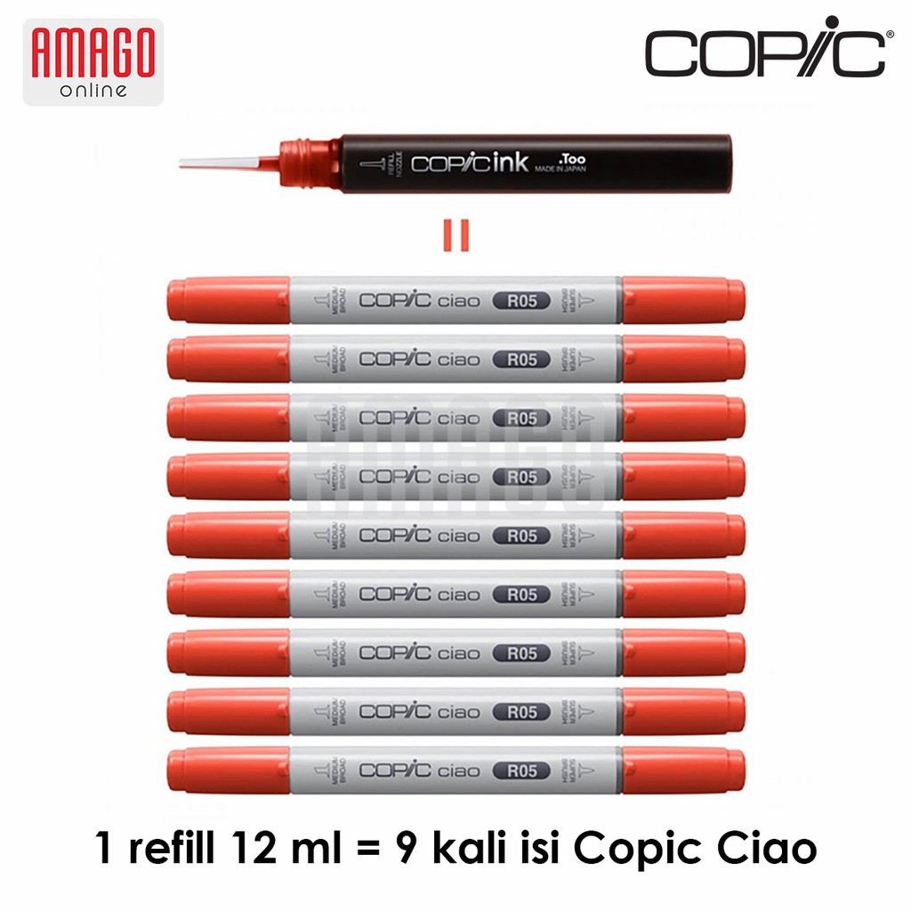 COPIC Ink Refill - Tinta Isi Ulang Copic Model Baru - 12 ml - Harga Satuan - Warna Tulis di Catatan