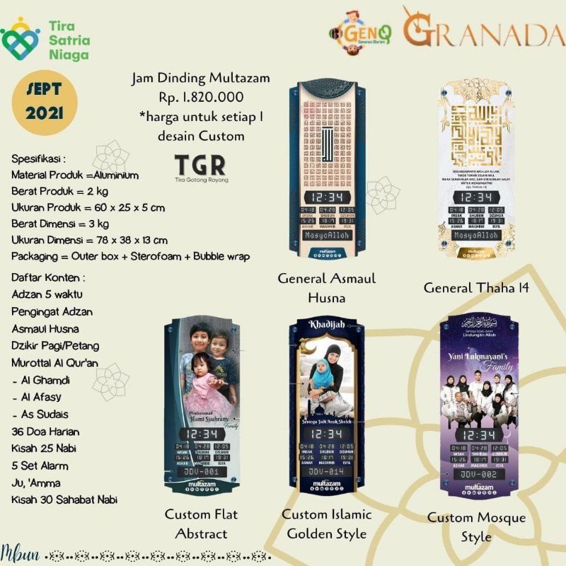 Jam Adzan Multazam Granada Digital ORI Garansi Resmi