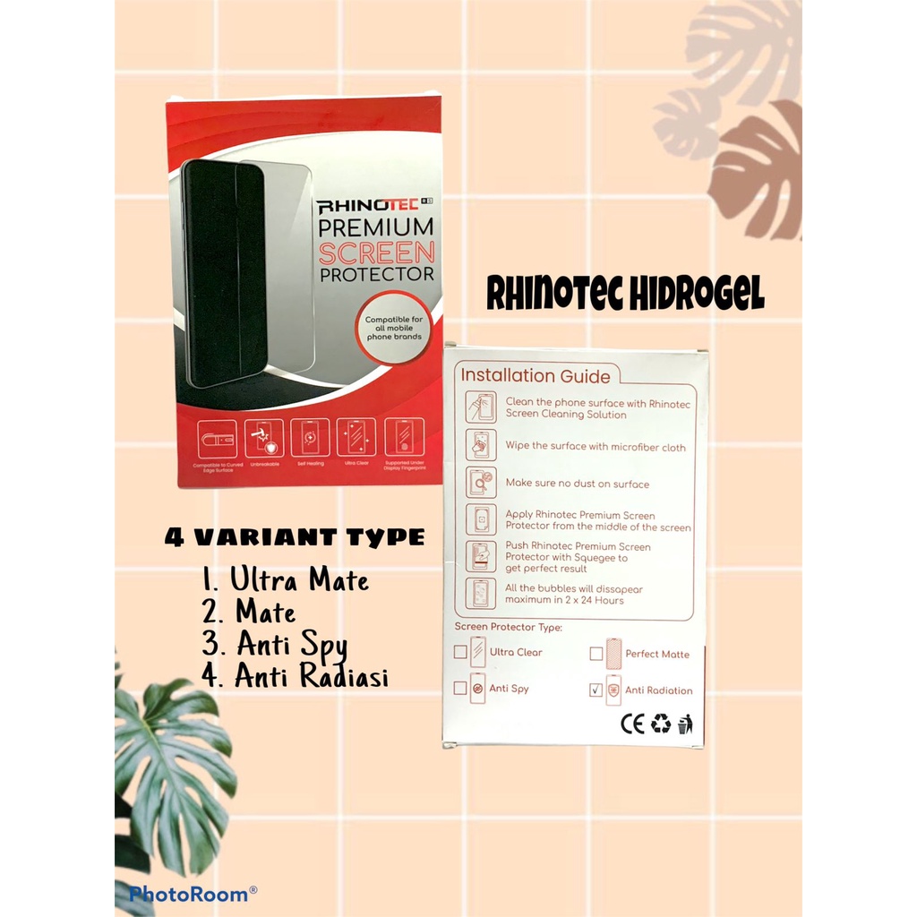 RHINOTEC PREMIUM SCREEN PROTECTOR / MESIN RS / ANTI GORES HYDROGEL 1 Box isi 20 Pic