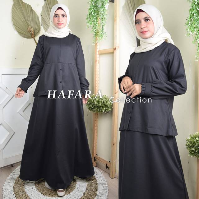 Gamis Toyobo model Semi Rok Hitam