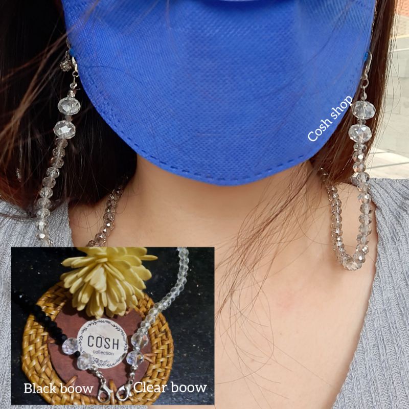 Kalung Masker Gantungan Masker Layer Strap Masker Kristal Berkilau Boow Strap Mask Crystals