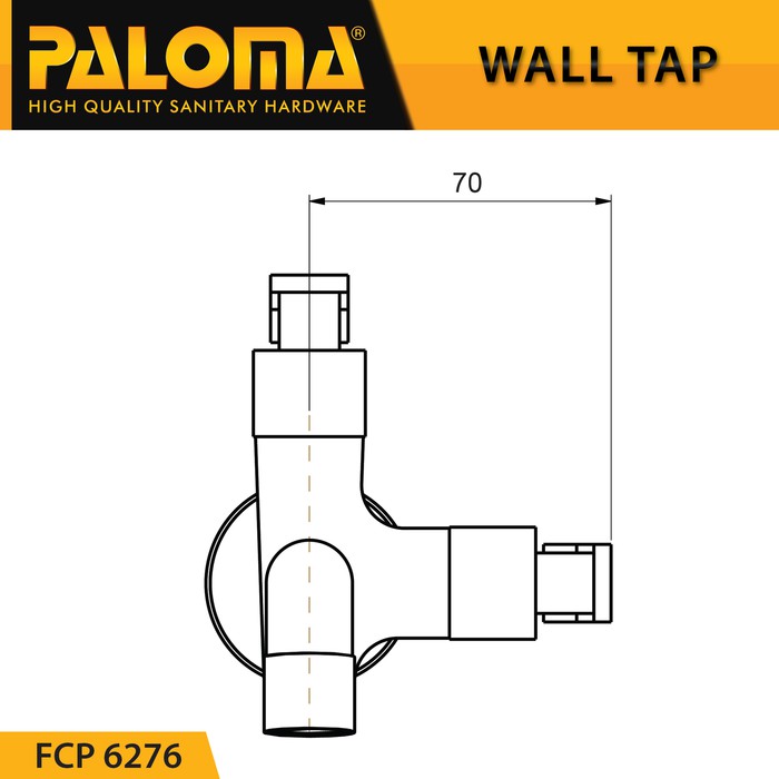 PALOMA FCP 6276 Keran Cabang Shower Bak Mandi Double Tembok Kran Air