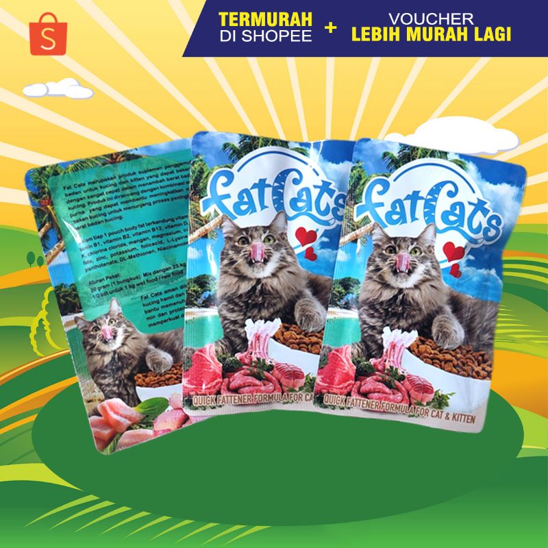 FAT CATS - Vitamin Penggemuk Kucing Penambah Nafsu Makan Kucing AntiVirus Penambah Stamina Kucing