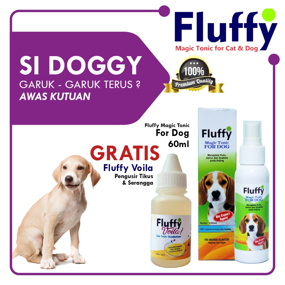 Fluffy Obat Kutu Anjing Alami Ampuh Semprot Aman Untuk Anjing Membuat Bulu Anjing Lebat Anti Rontok Shopee Indonesia