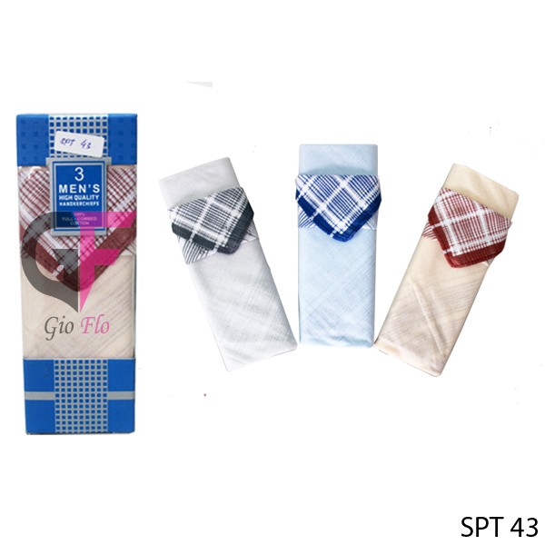 GIOFLO Handkerchief For Men Katun Isi 3 PCs Multicolor / SPT 43