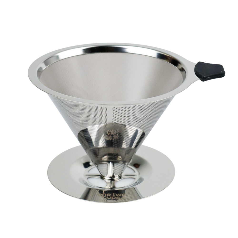 Filter Penyaring Kopi Double Layer Cone Coffee Filter Dripper - V60 - Silver