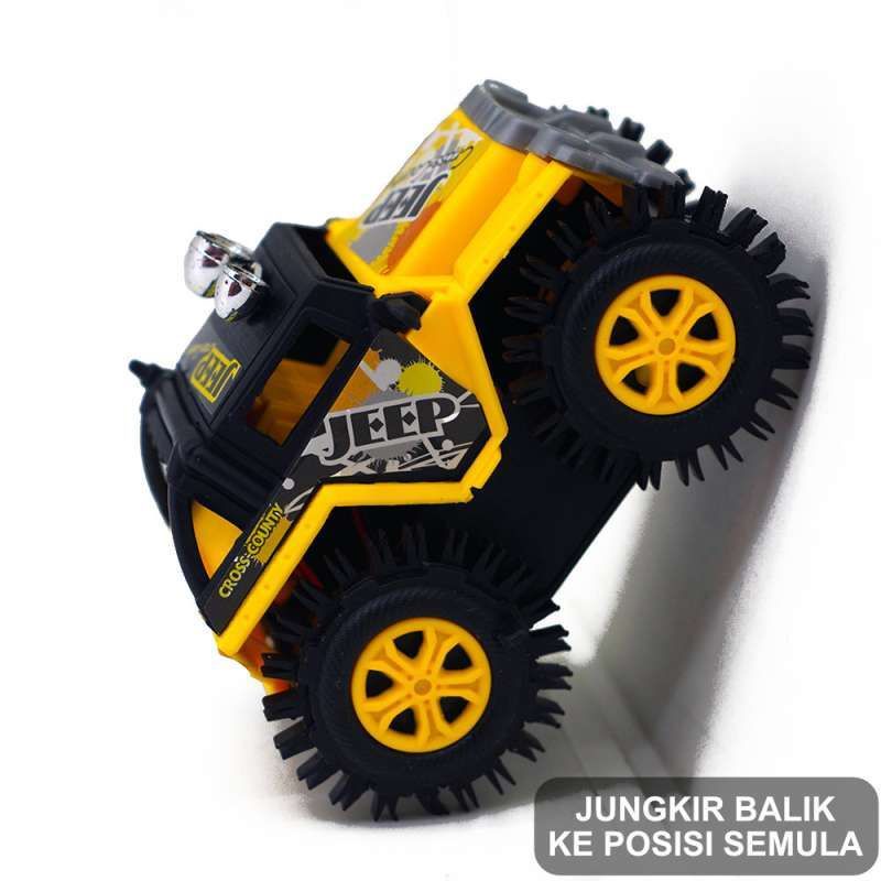 Mainan mobil jungkir balik crazy racers tiping car jeep