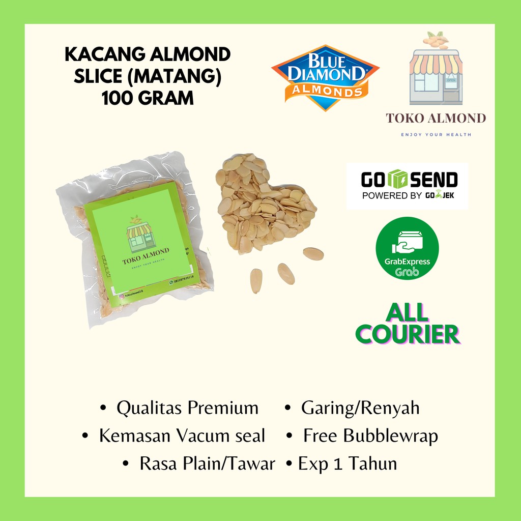 

Kacang Almond Slice Panggang (Roasted) 100gr