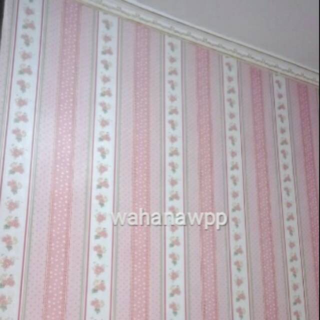 Wallpaper Garis Pink Shabby uk:45 cm x 9 meter