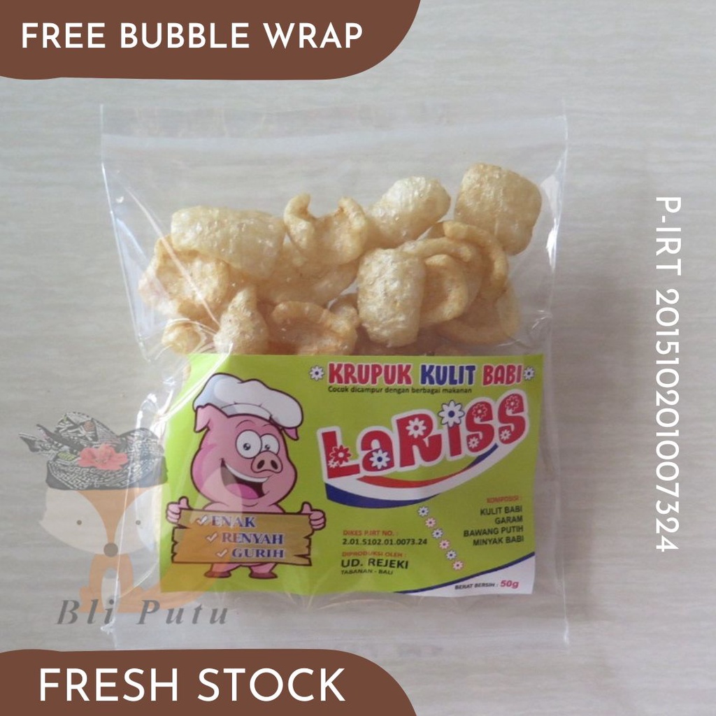 

Kerupuk Rambak Kulit Babi Lariss By Rejeki - 50gr