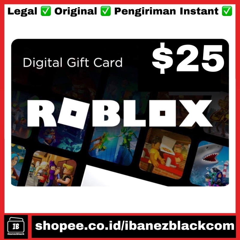 Jual Roblox 25 Game Card Robux Gift Card Digital Code Voucher Shopee
