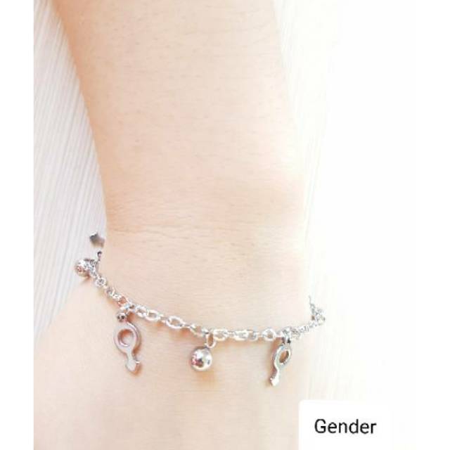 SET Gelang Tangan Kaki Gender Boy &amp; Girl Titanium Silver Antikarat