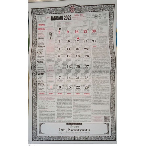 

kalender 2022, pencipta Bambang gede rawi