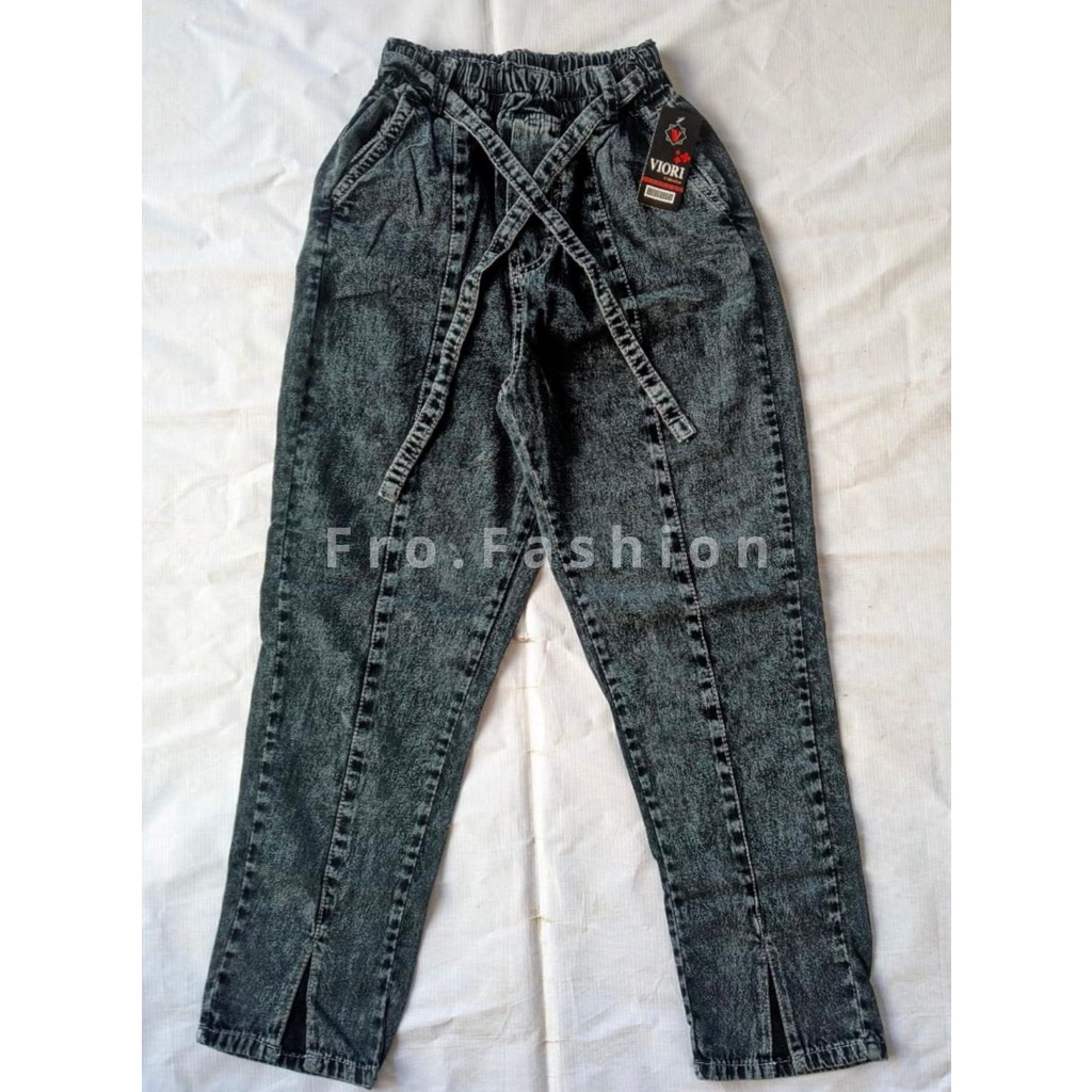 Celana Panjang Wanita Jeans Baggy Pants Jeans Model Belahan Bawah Cocok Untuk Dewasa dan Remaja Bagy Pants Jeans Pinggang Karet Premium Terlaris Viral