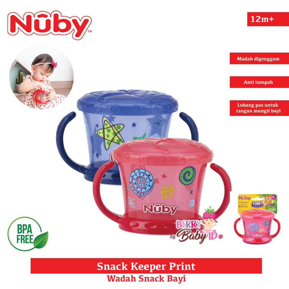 Nuby Snack Keeper Wadah Snack Tempat Makan Bayi Anak Baby Anti Tumpah Berry Mart