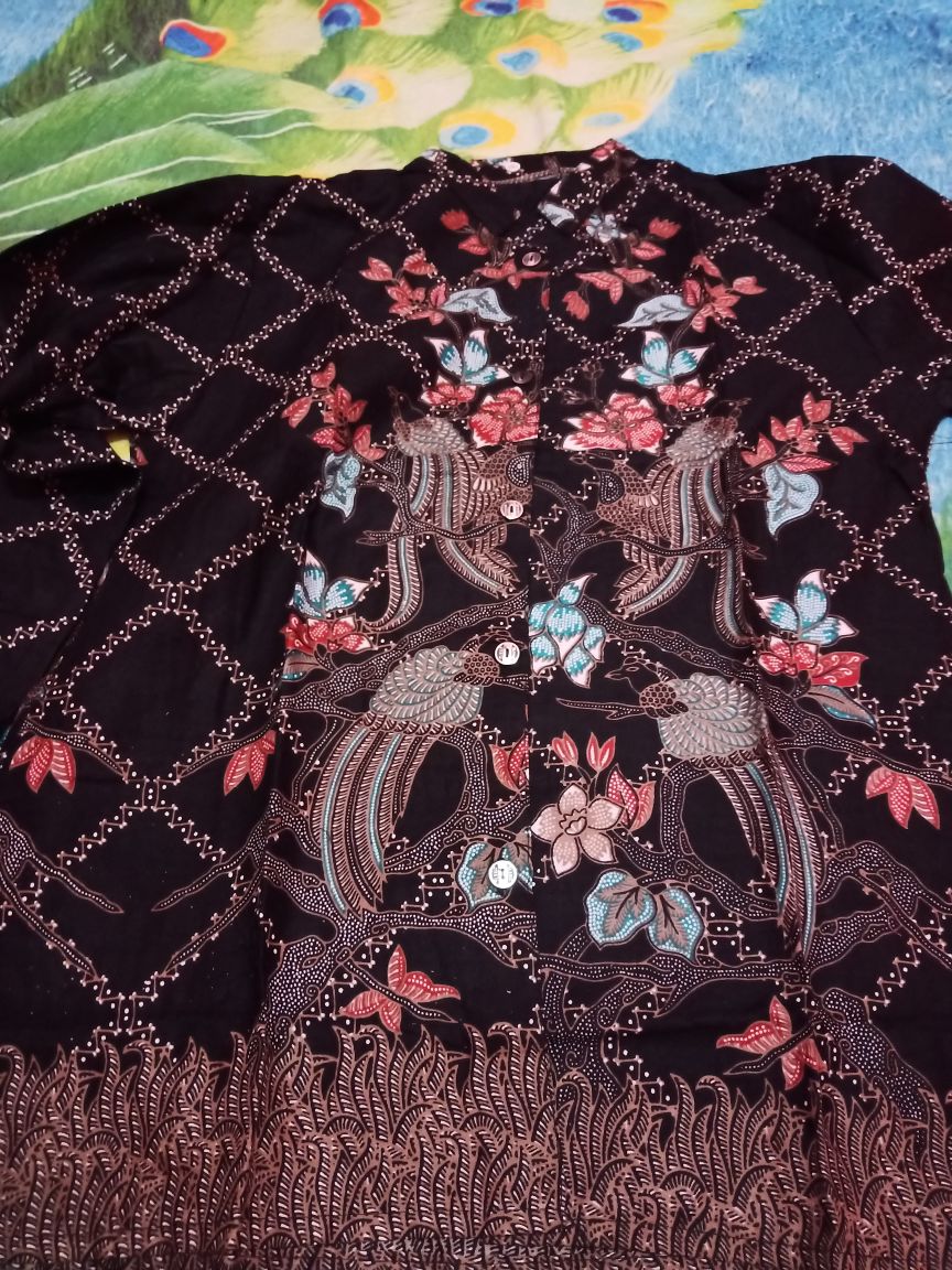 M-l-xl-xxl Batik Tunik Wanita Asj Sa Hrb026 Kenongo Pekalongan Sogan Tulis