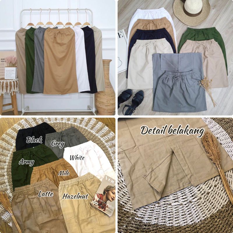 BTC_SOLO01 || ROK SPAN LINEN || ROK KNIT PREMIUM || ROK SPAN MELAR || ROK LINEN PANJANG SERUT PINGGA