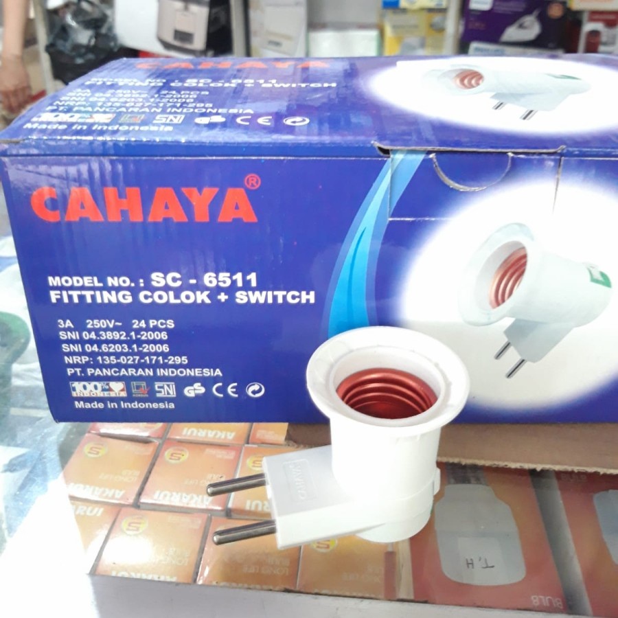 FITTING LAMPU COLOKAN + SAKLAR TERMURAH E27