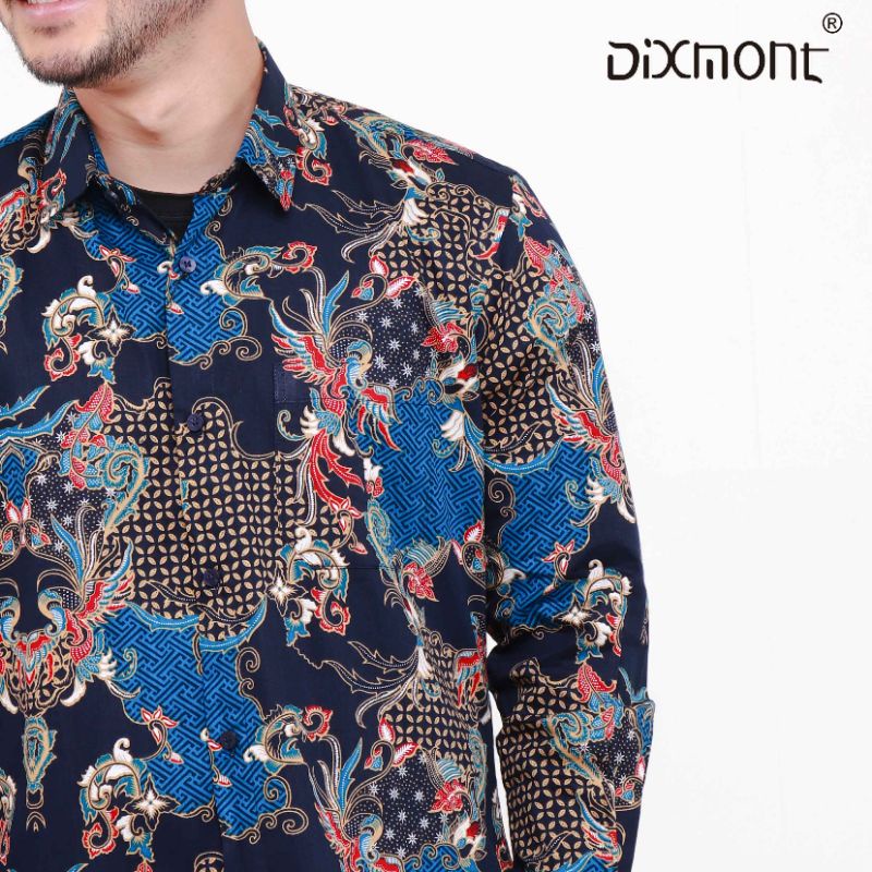 Dixmont Kemeja Pria Batik Panjang Hem BL02621