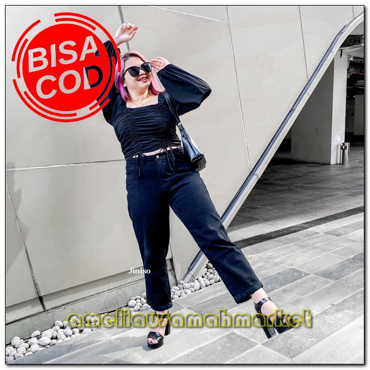 Celana Jins Wanita Kekinian Sobek Boyfriend Jeans Murah Ter Rb590 GT553 Jiniso - Jumbo Boyfriend Je