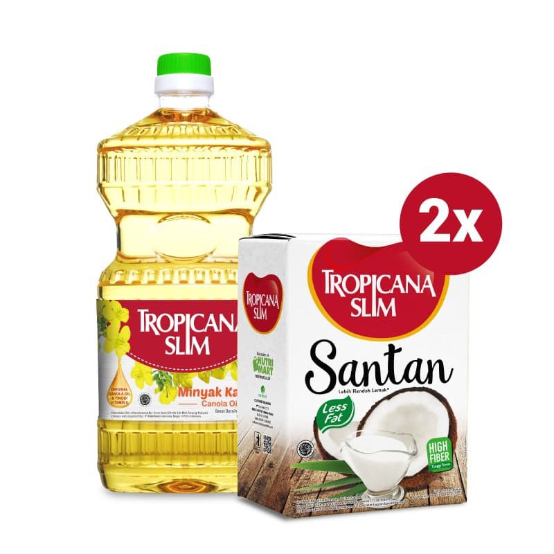 

PROMO TROPICANA SLIM MINYAK KANOLA 946ML + 2 BOX SANTAN LOWFAT (5 SCH) TERMURAH