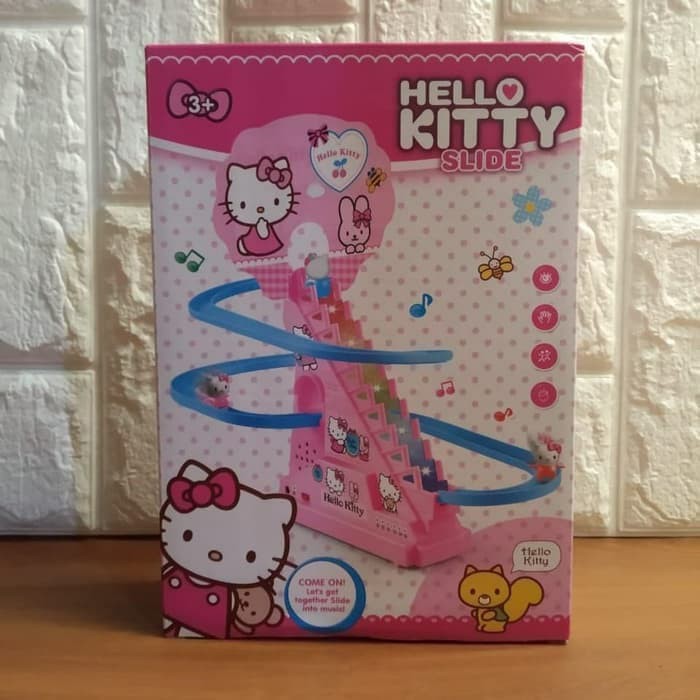 mainan track perosotan hello kitty anak edukasi - mainan track baterai