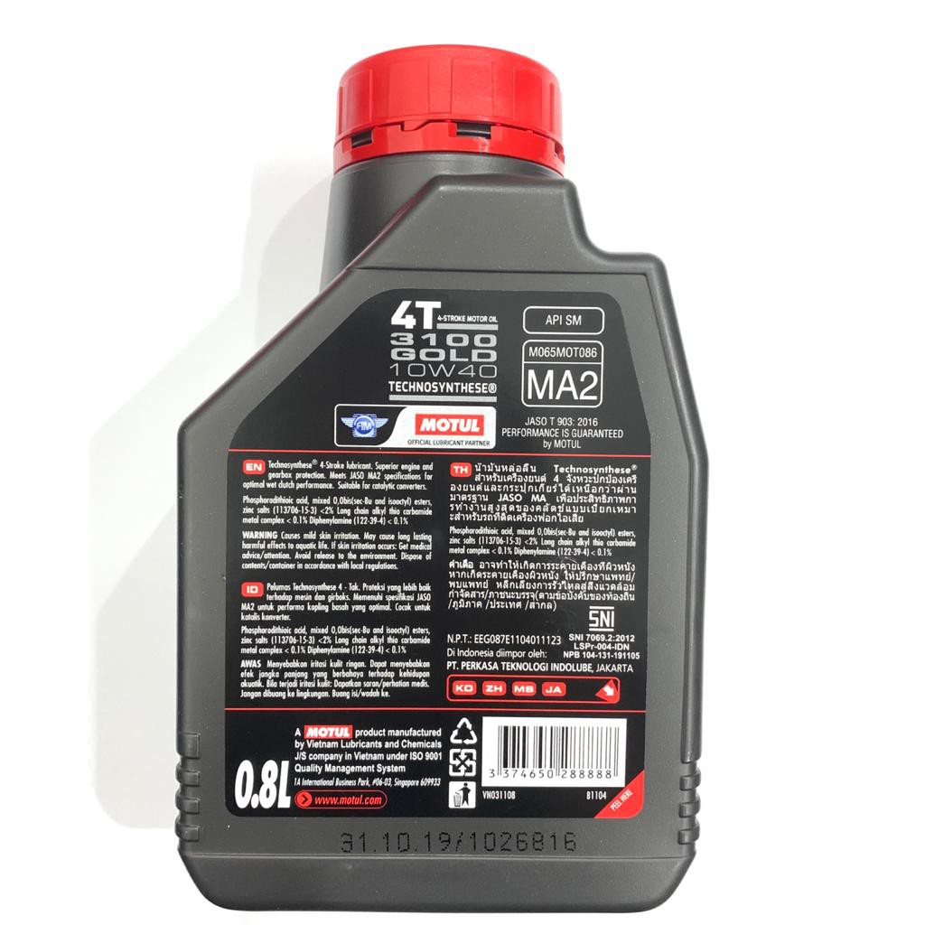 OLI MOTUL 3100 GOLD 4T 10W40 800 ML ORIGINAL BEBEK SPORT