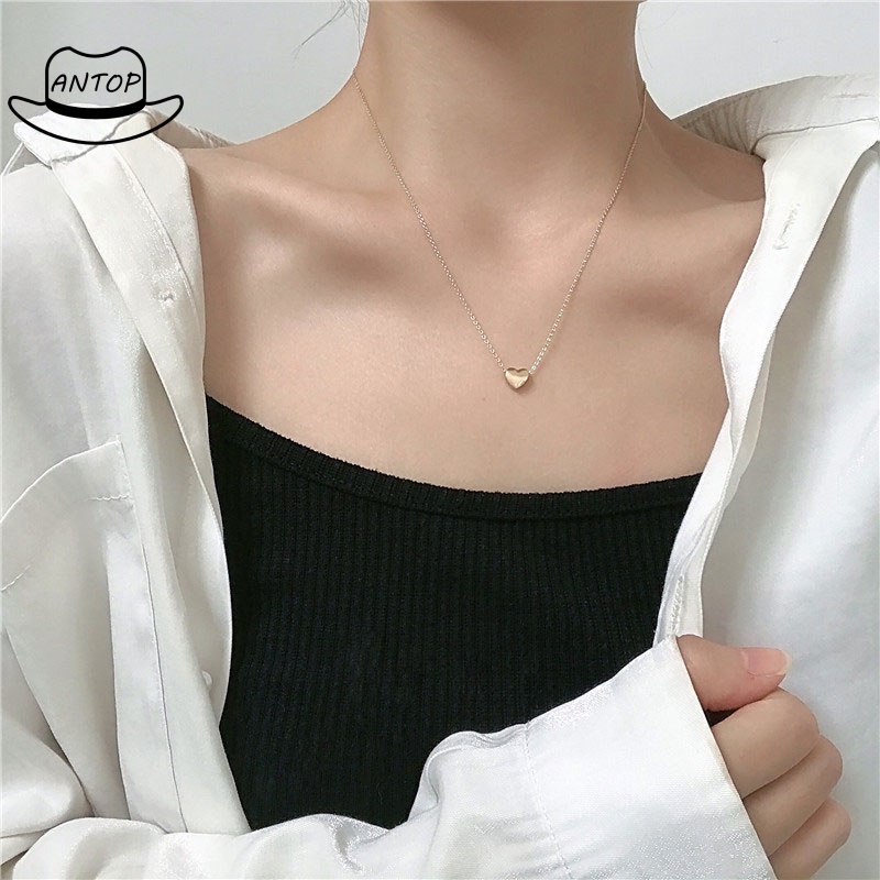 Kalung Titanium Anti Karat Dengan Bentuk Cinta Kalung Fashion Wanita Model ANTOP