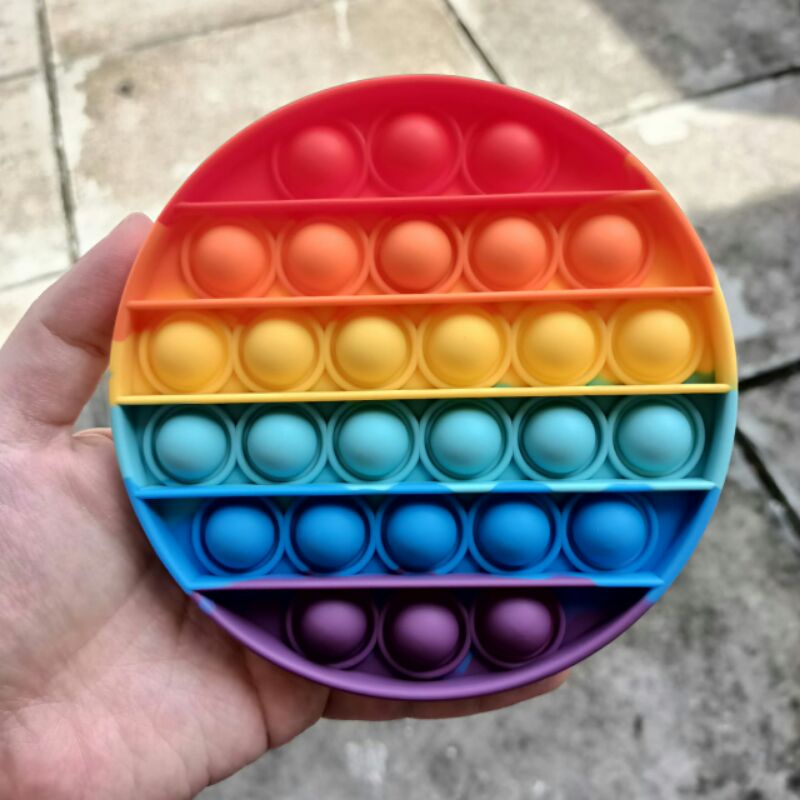 Mainan Viral Pop it Fidget Rainbow, Pop it viral, Mainan pop it, Fidget toys-Lingkaran rainbow