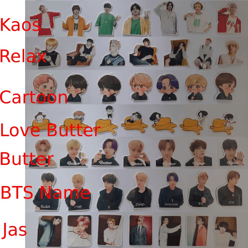 glinkshop1 stiker BT21 Bangtan BT S unofficial Butter All Member V, Kim Seok-Jin, Jeon Jung-Kook, Suga, Jimin, J-Hope, RM