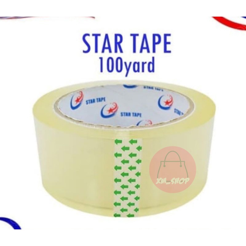 LAKBAN ANTI PUTUS STAR TAPE LAKBAN BENING 45MM*100 YARD SOLATIP BENING PERPCS