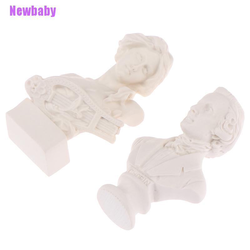 (Newbaby) 1pc Miniatur Patung Dada Bahan Resin Warna Putih Untuk Dekorasi Rumah Boneka